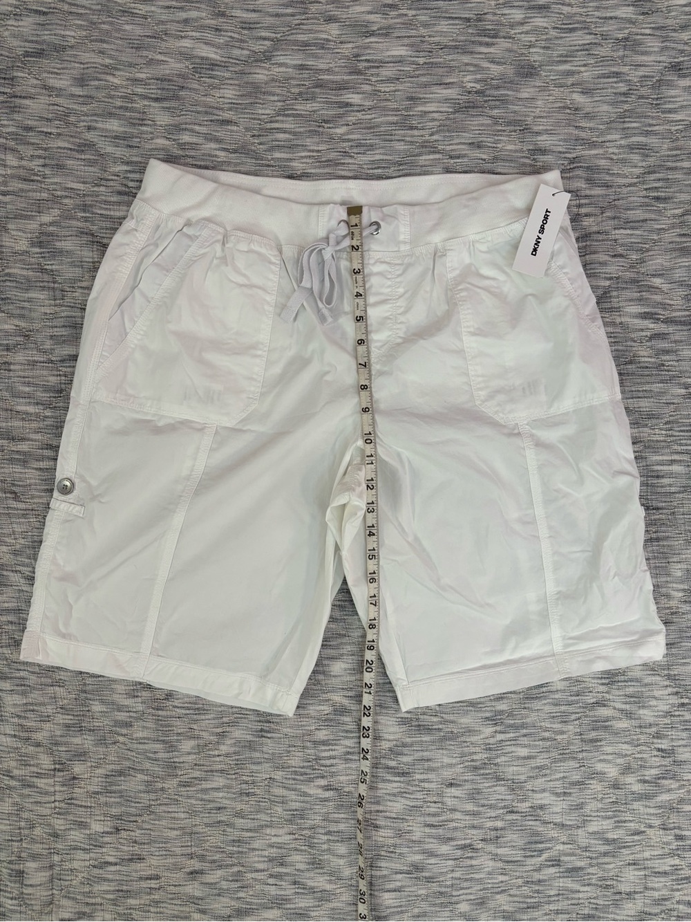 DKNY Sport White Bermuda Shorts Sz XL NWT | DKNY Sport Women Bermuda Shorts - - Picture 5 of 9